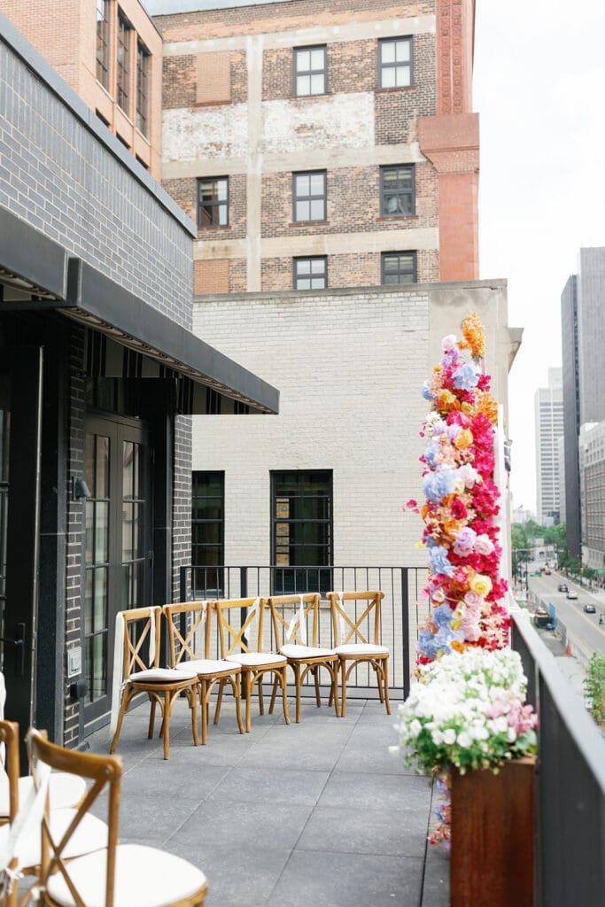 Shinola Hotel wedding ceremony captured by Mikayla Scheibe Photography