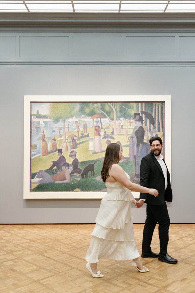 Art Institute of Chicago Engagement Photo by Mikayla Scheibe Photography