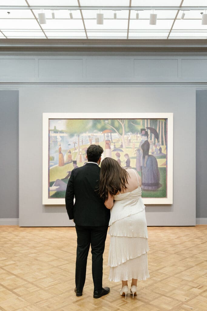 Art Institute of Chicago Engagement Photo by Mikayla Scheibe Photography