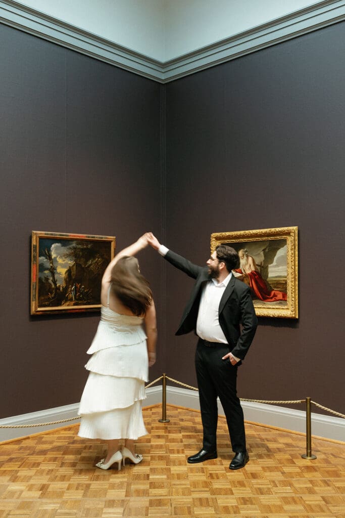 Art Institute of Chicago Engagement Photo by Mikayla Scheibe Photography