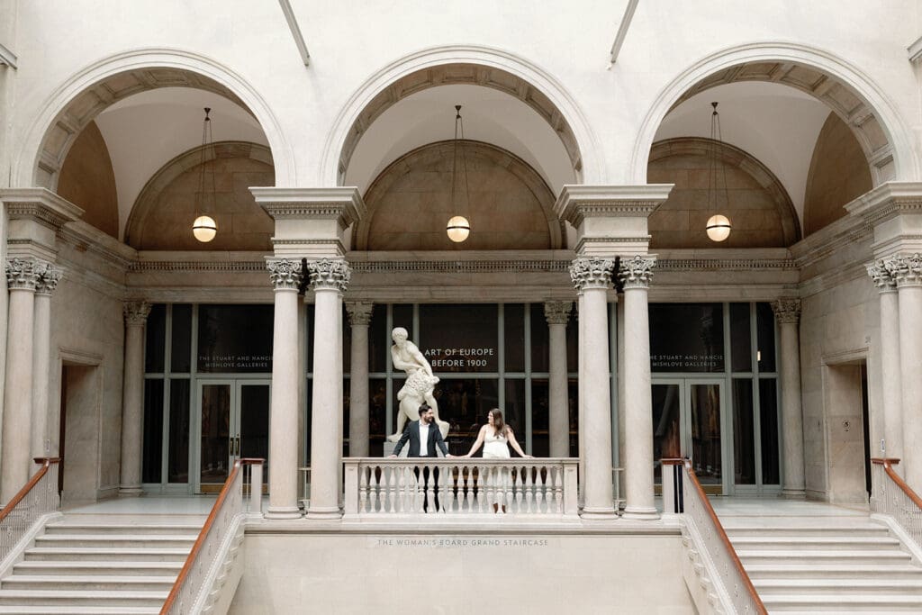 Art Institute of Chicago Engagement Photo by Mikayla Scheibe Photography