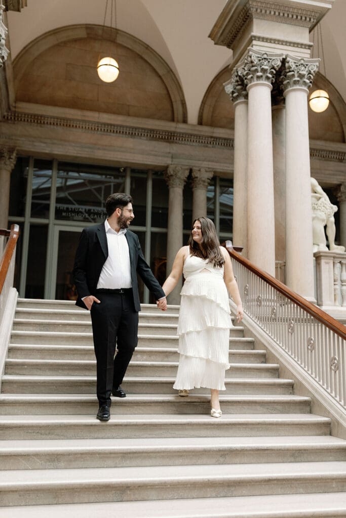 Art Institute of Chicago Engagement Photo by Mikayla Scheibe Photography