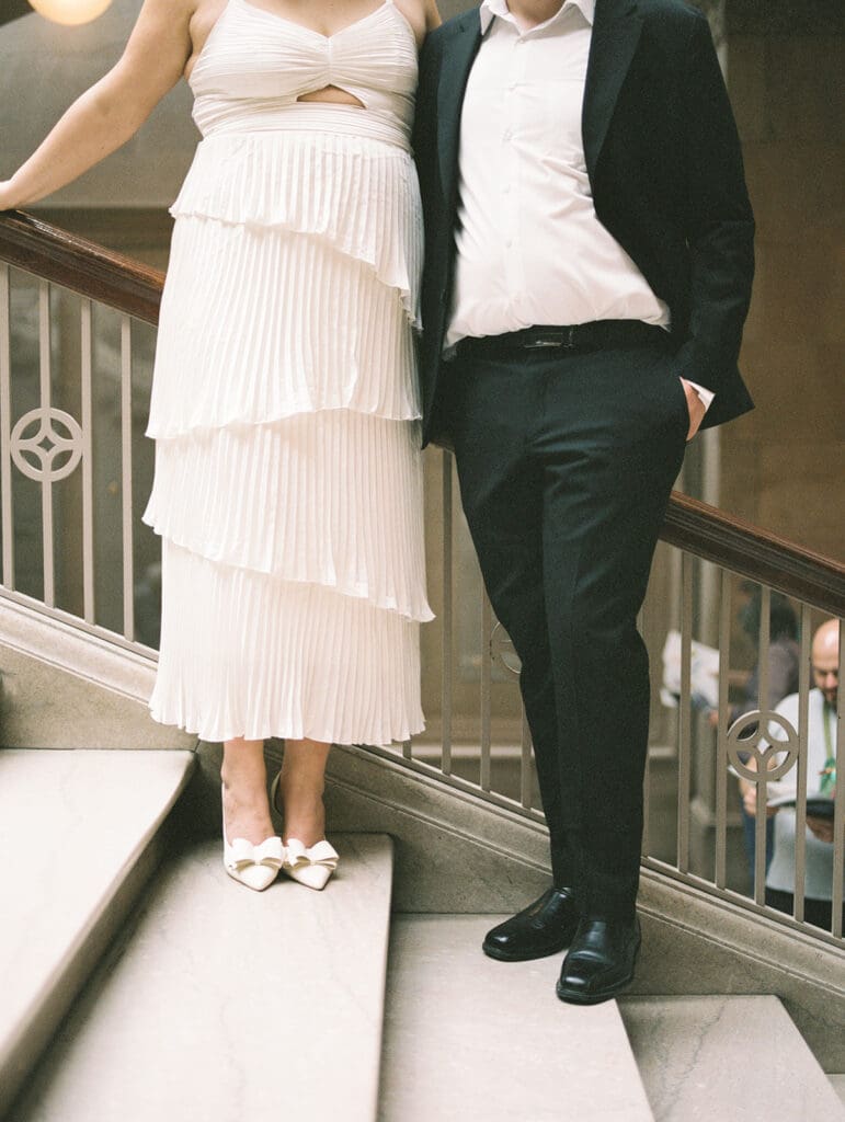 Art Institute of Chicago Engagement Photo by Mikayla Scheibe Photography on film