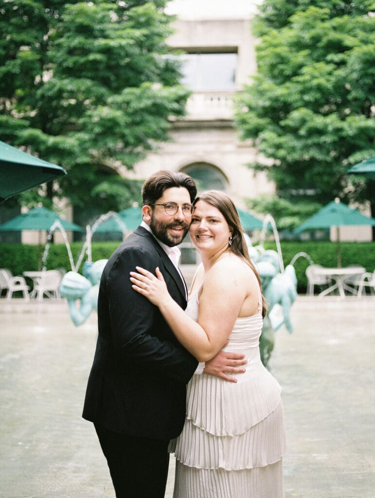 Art Institute of Chicago Engagement Photo by Mikayla Scheibe Photography on film