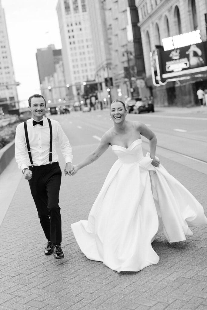 Downtown Detroit Wedding captured by Mikayla Scheibe Photography