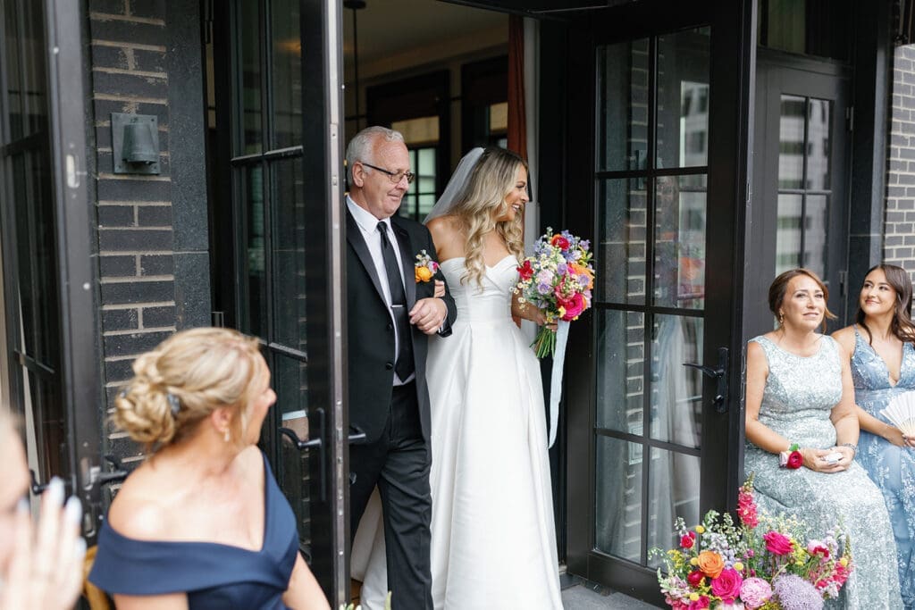Shinola Hotel wedding ceremony captured by Mikayla Scheibe Photography