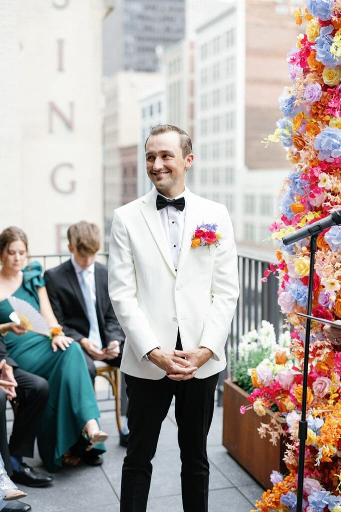 Shinola Hotel wedding ceremony captured by Mikayla Scheibe Photography