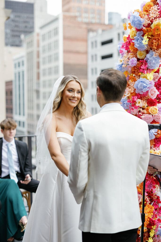 Shinola Hotel wedding ceremony captured by Mikayla Scheibe Photography