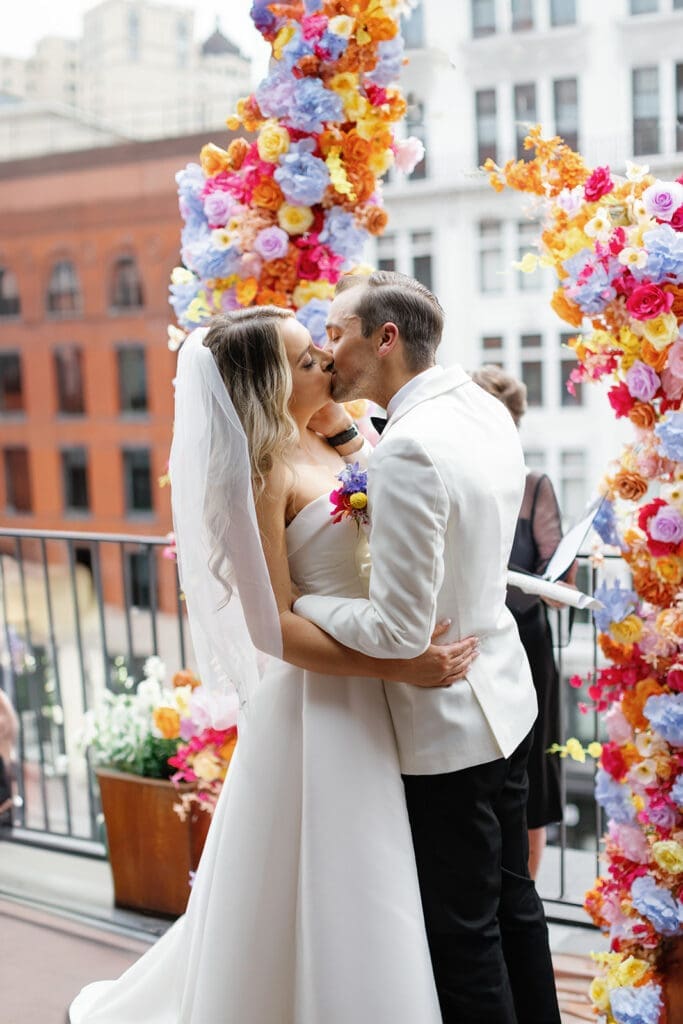 Shinola Hotel wedding ceremony captured by Mikayla Scheibe Photography