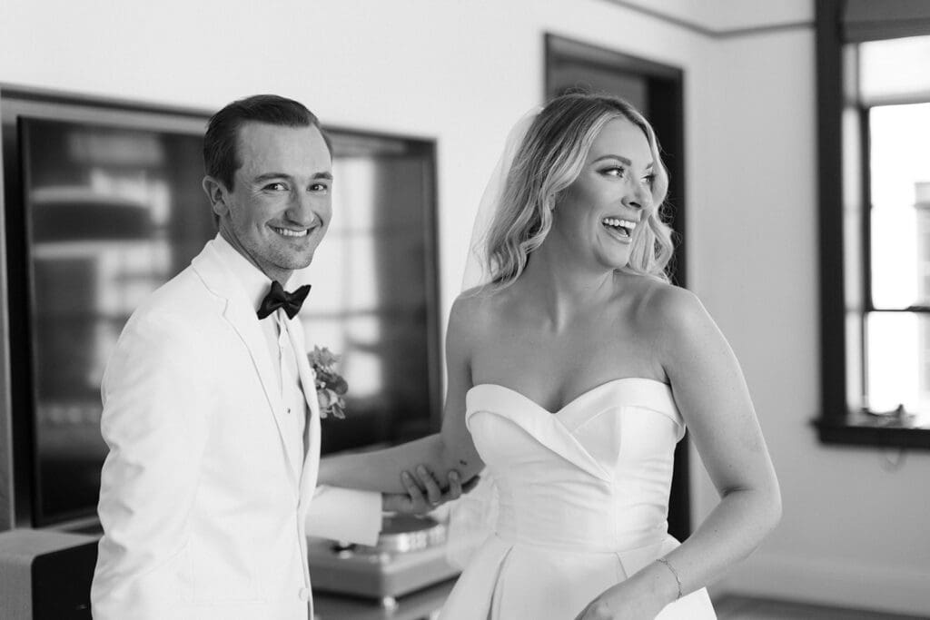 Shinola Hotel wedding ceremony captured by Mikayla Scheibe Photography