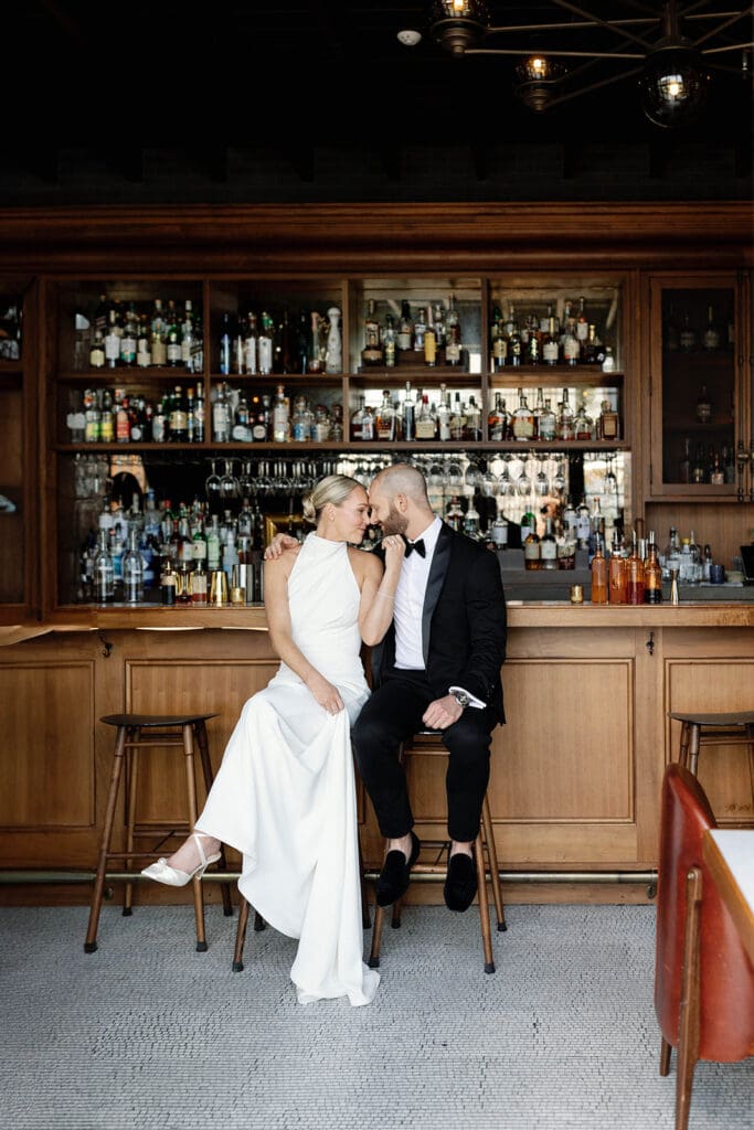 Bride and groom portraits at Book Tower Detroit
