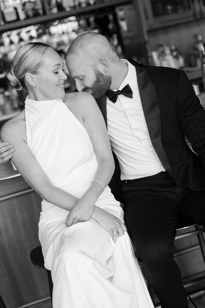 Bride and groom portraits at Book Tower Detroit
